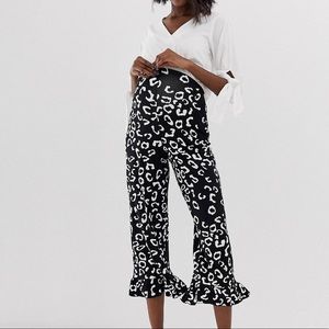 ASOS maternity over the bump pants in animal print